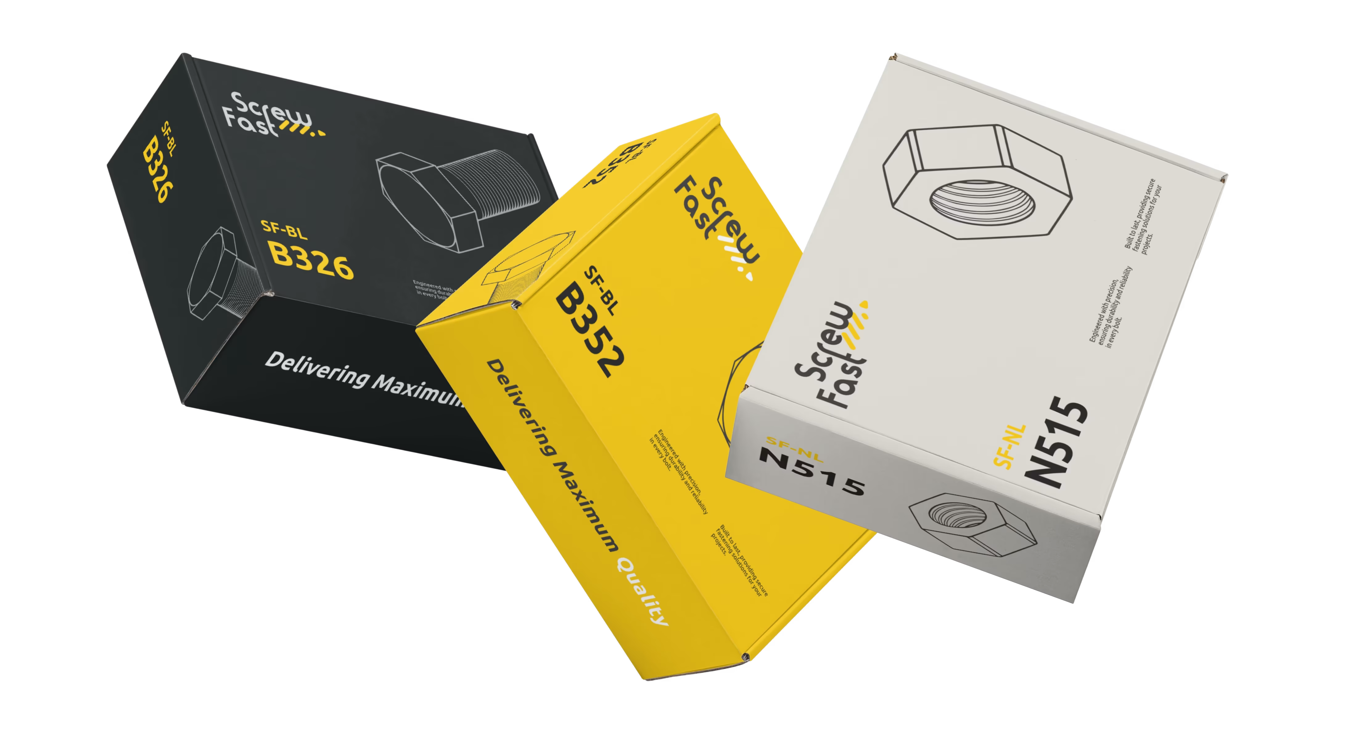 Mockup of floating boxes